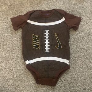 Nike Brown Football Print Baby Bodysuit